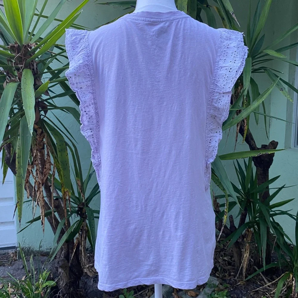 Anthropologie Light Purple Ruffle Muscle Tank - Picture 7 of 8